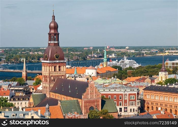 The Aerial View of Riga Cathedral and Old Town of Riga From St. Peter Church&rsquo;s Bell Tower, Latvia