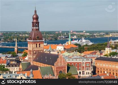 The Aerial View of Riga Cathedral and Old Town of Riga From St. Peter Church&rsquo;s Bell Tower, Latvia