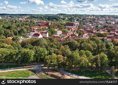 The Aerial View of Vilnius City from Gediminas Castle Tower, Vilnius, Lithuania