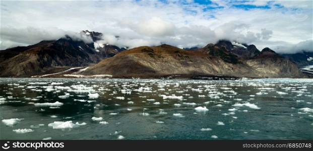 The Aialik Glacier flows in to a bay of the same name drains the Harding Ice Field