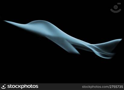 The airplane from a smoke. An abstract composition from fragments of a smoke.