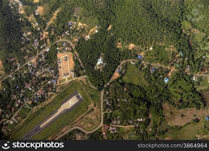 the airport of Mae Hong Son in the north provinz of Mae Hong Son in the north of Thailand in Southeastasia.. ASIA THAILAND MAE HONG SON