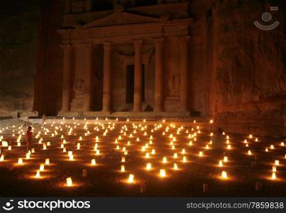 The Al Khazneh Treasury in the Temple city of Petra in Jordan in the middle east.. ASIA MIDDLE EAST JORDAN ETRA