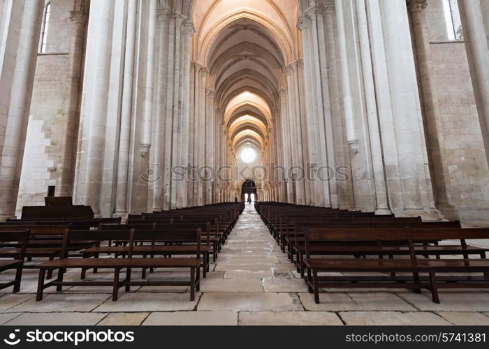 The Alcobaca Monastery interior, Alcobaca, Oeste Subregion of Portugal