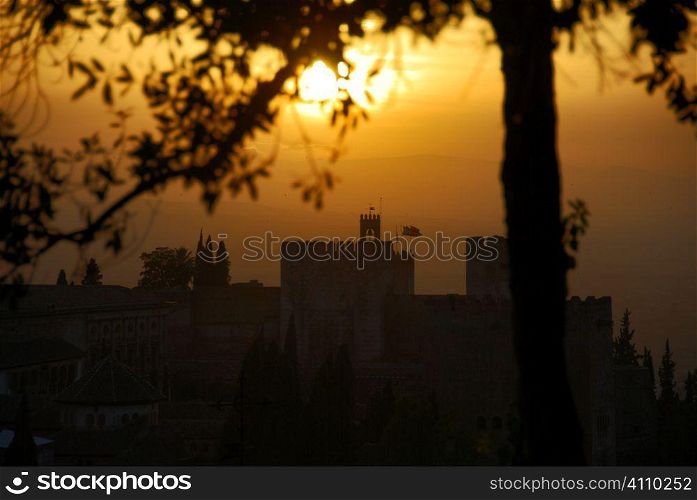 The Alhambra, Granada at dusk. Andalusia, Spain
