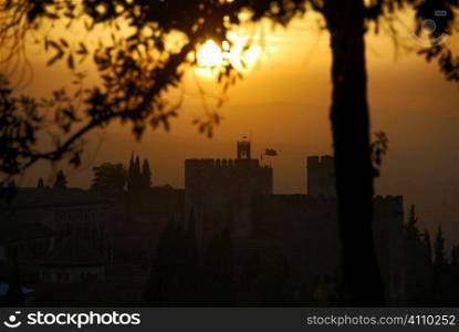 The Alhambra, Granada at dusk. Andalusia, Spain