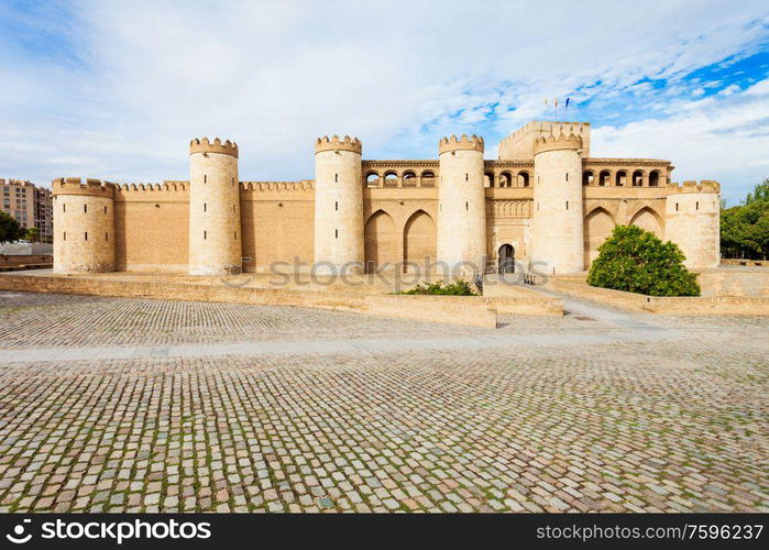 The Aljaferia Palace or Palacio de la Aljaferia is a fortified medieval Islamic palace in the Zaragoza city in Aragon region, Spain