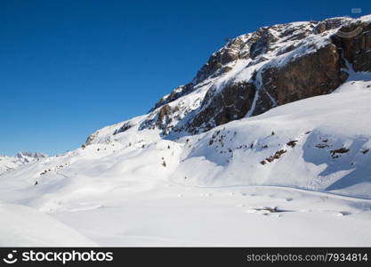 The Alpe d Huez ski domain in the French Alps