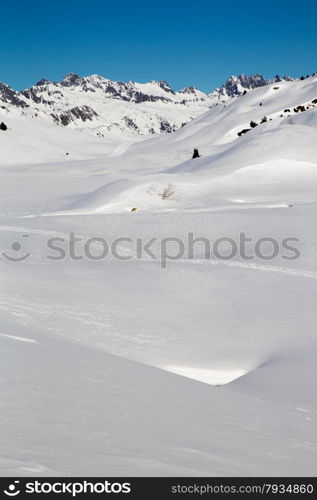 The Alpe d Huez ski domain in the French Alps