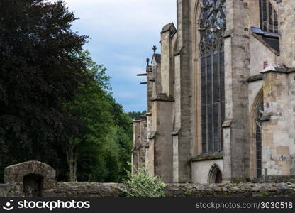 The Altenberger Dom in the Bergisches Land . The Altenberger Dom is also called Bergischer Dom and is a listed monastery church in Germany.