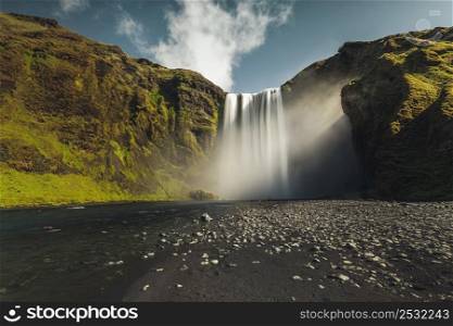 The amazing Skogafoss waterfall in Iceland