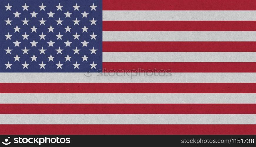 the American national flag of United States of America with paper texture. American Flag of United States of America
