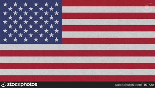 the American national flag of United States of America with paper texture. American Flag of United States of America
