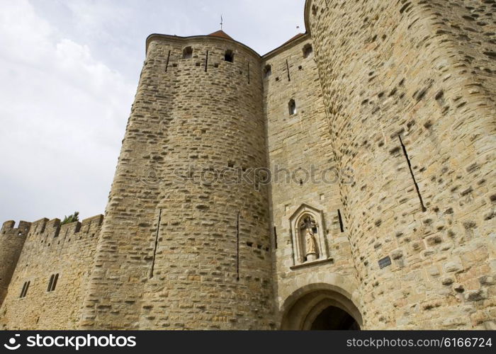 The ancient fortification of Carcassone in southern France