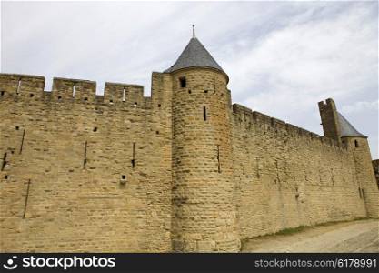 The ancient fortification of Carcassone in southern France