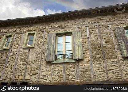The ancient houses inside the fortification of Carcassone in southern France