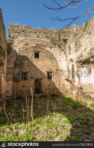 The ancient ruins of the convent of San Francescu di Caccia near Castifao in the Balagne region of Corsica