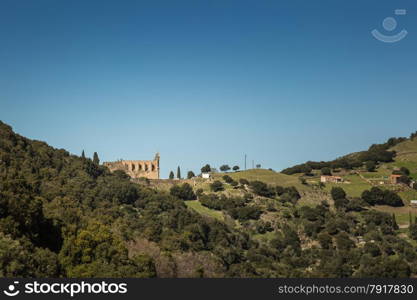 The ancient ruins of the convent of San Francescu di Caccia near Castifao in the Balagne region of Corsica