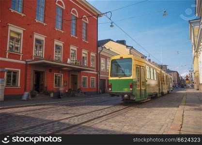 the ancient streets of Helsinki. City center.