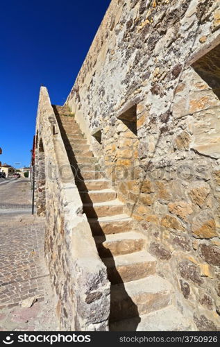 the ancient walls in Carloforte, Sardinia, Italy