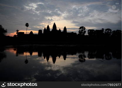 The Angkor Wat in the Temple City of Angkor near the City of Siem Riep in the west of Cambodia.. ASIA CAMBODIA ANGKOR THOM