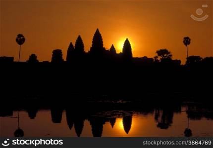 the angkor wat temple in Angkor at the town of siem riep in cambodia in southeastasia. . ASIA CAMBODIA ANGKOR WAT