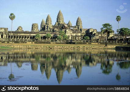 the angkor wat temple in Angkor at the town of siem riep in cambodia in southeastasia. . ASIA CAMBODIA ANGKOR WAT