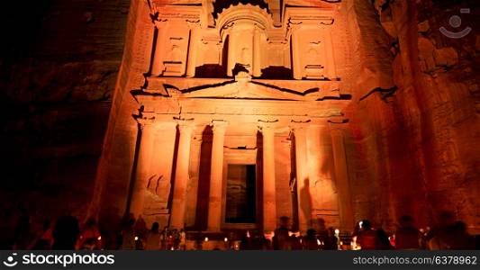 the antique site of petra in jordan the beautiful wonder of the world at night