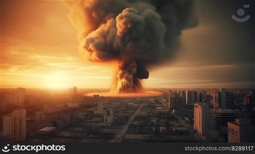 The Apocalypse Un≤ashed  Massive Nuc≤ar Bomb Explosion. Ge≠rative AI