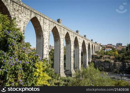 The Aqueduto das Aguas Livres in Campolide in the City of Lisbon in Portugal. Portugal, Lisbon, October, 2021