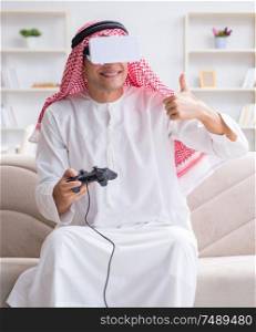 The arab man addicted to video games. Arab man addicted to video games