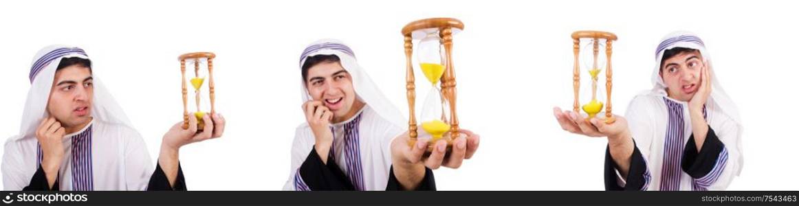 The arab man thinking about passage of time. Arab man thinking about passage of time