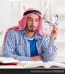 The arab student preparing for university exams. Arab student preparing for university exams