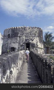 the arabian Old Fort in the Old Town of Stone Town on the Island of Zanzibar in Tanzania. Tanzania, Zanzibar, Stone Town, October, 2004