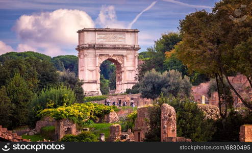 The Arch of Titus in Roman Forum, Rome, Italy