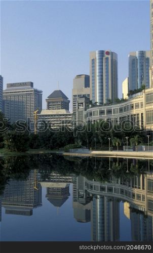 the architecture and skyline near the Petronas Twin Towers in the city of Kuala Lumpur in Malaysia. Malaysia, Kuala Lumpur, January, 2003