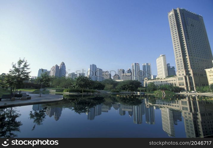 the architecture and skyline near the Petronas Twin Towers in the city of Kuala Lumpur in Malaysia. Malaysia, Kuala Lumpur, January, 2003