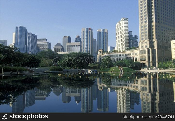 the architecture and skyline near the Petronas Twin Towers in the city of Kuala Lumpur in Malaysia. Malaysia, Kuala Lumpur, January, 2003