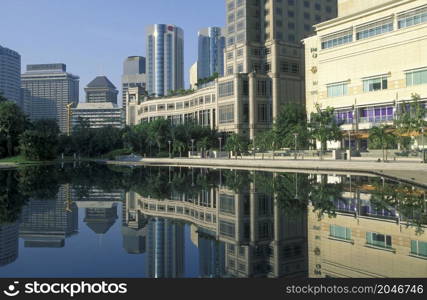 the architecture and skyline near the Petronas Twin Towers in the city of Kuala Lumpur in Malaysia. Malaysia, Kuala Lumpur, January, 2003