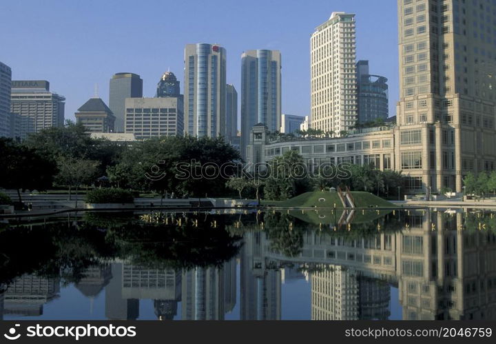 the architecture and skyline near the Petronas Twin Towers in the city of Kuala Lumpur in Malaysia. Malaysia, Kuala Lumpur, January, 2003