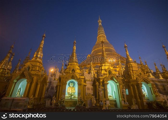 the architecture in the Shwedagon Paya Pagoda in the City of Yangon in Myanmar in Southeastasia.. ASIA MYANMAR YANGON SHWEDAGON PAGODA