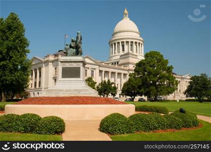 The Arkansas State House Architecture is shown here locatred in Little Rock AR