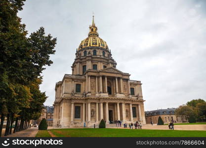 The Army Museum in Paris, France on a cloudy day