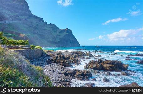 The Atlantic Ocean and rocky coast of in the north of Tenerife near Buenavista del Norte, The Canary Islands - Landscape, seascape
