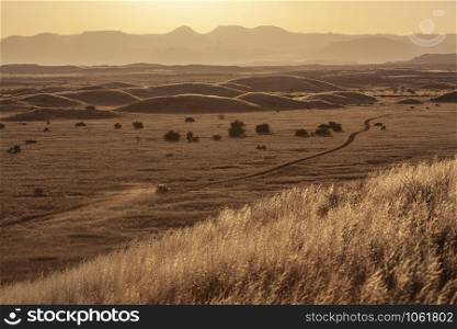 The atmospheric landscape of Damaraland in Namibia, Africa.