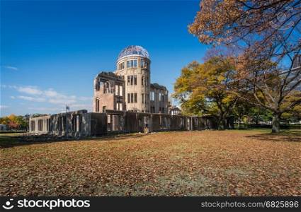 The Atomic Bomb Dome or Genbaku Dome is the Nuclear Memorial at Hiroshima , Japan