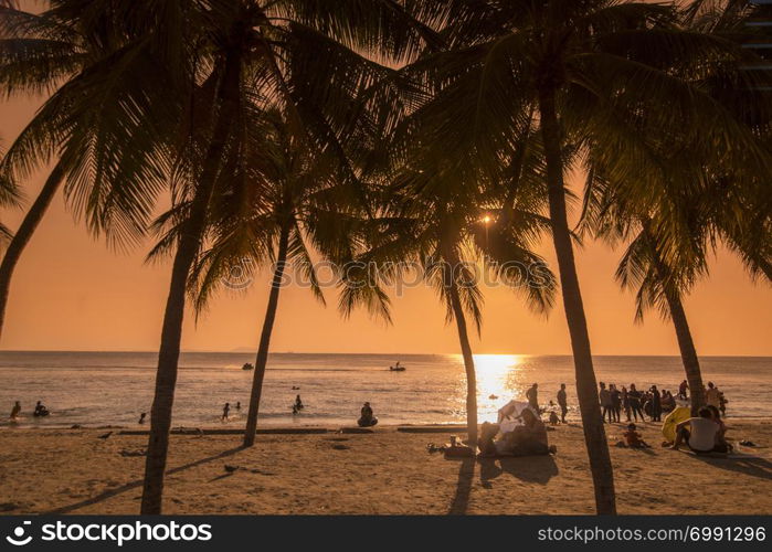 the Bang Saen Beach at the Town of Bangsaen in the Provinz Chonburi in Thailand. Thailand, Bangsaen, November, 2018. THAILAND CHONBURI BANGSAEN BEACH