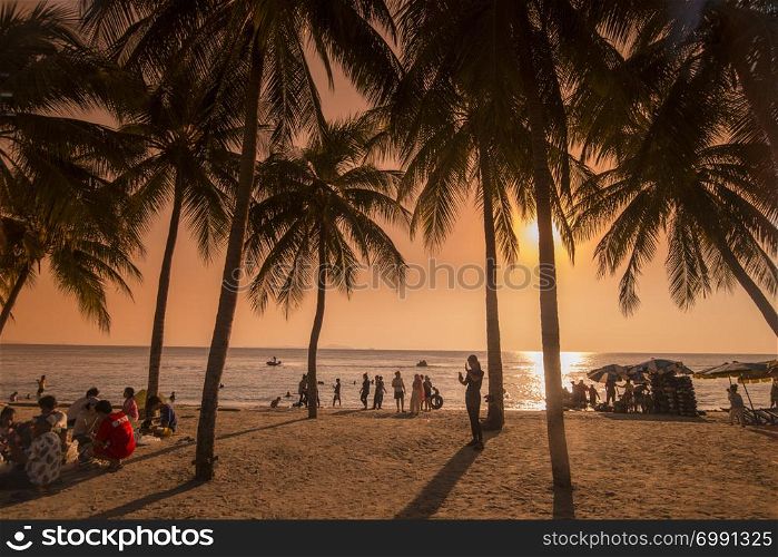 the Bang Saen Beach at the Town of Bangsaen in the Provinz Chonburi in Thailand. Thailand, Bangsaen, November, 2018. THAILAND CHONBURI BANGSAEN BEACH