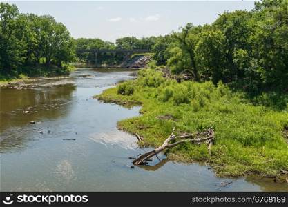 The banks of the Cottonwood River, Cottonwood Falls, Kansas