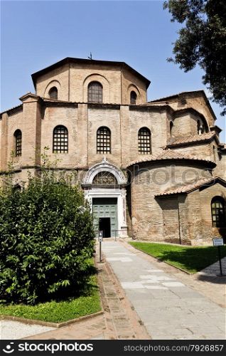 The Basilica of San Vitale is a church in Ravenna, Italy. It is one of the most important examples of early Christian Byzantine art and architecture in Western Europe.